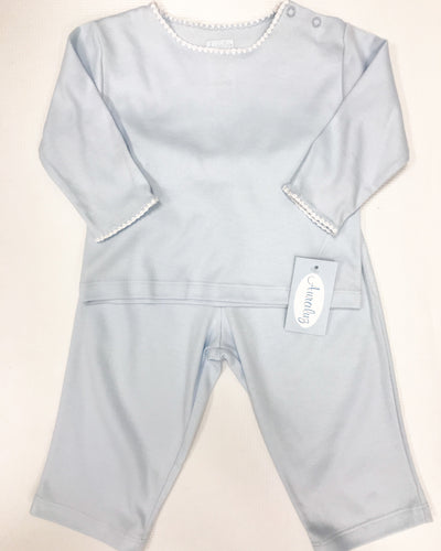 Blue Knit Pant Set